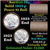 Image 1 : *Auction Highlight* AU/BU Slider Rutland Shotgun Solid Date Peace $1 Roll 1923-p  Virtually UNC (f