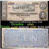 Image 1 : 1864 $10 Confederate Note, T-68 Grades xf+