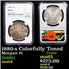 Image 1 : NGC 1880-s Colorfully Toned Morgan Dollar $1 Graded ms64 By NGC