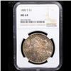 Image 2 : NGC 1880-s Colorfully Toned Morgan Dollar $1 Graded ms64 By NGC