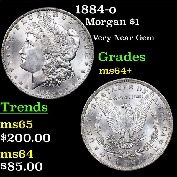 1884-o Morgan Dollar $1 Grades Choice+ Unc