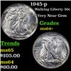 Image 1 : 1945-p Walking Liberty Half Dollar 50c Grades Choice+ Unc