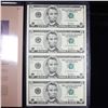 Image 3 : UNCUT MINT SHEET of 4x 2001 $5 Federal Reserve Notes All GEM or Better