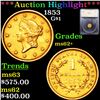 Image 1 : ***Auction Highlight*** 1853 Gold Dollar $1 Graded ms62+ By SEGS (fc)