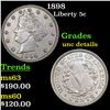 Image 1 : 1898 Liberty Nickel 5c Grades Unc Details
