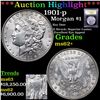 Image 1 : ***Auction Highlight*** 1901-p Morgan Dollar $1 Graded Select Unc By USCG (fc)