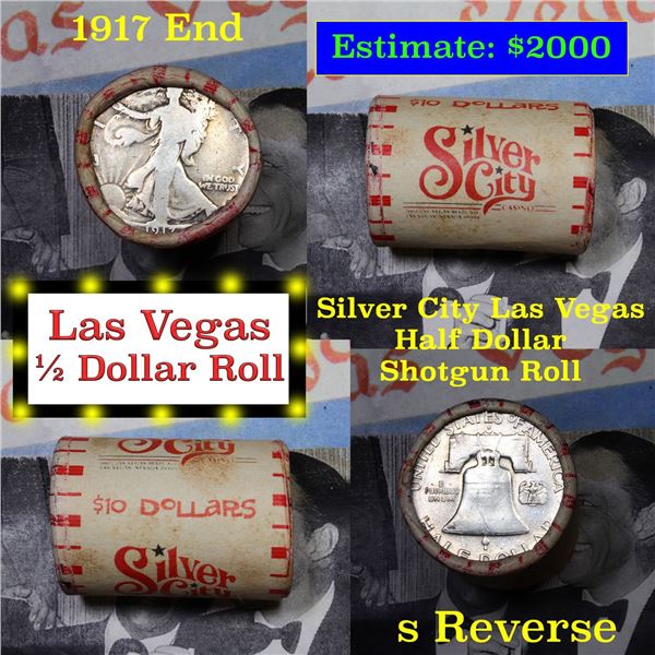 ***Auction Highlight*** Old Casino 50c Roll $10 Halves The Mint Hotel Vegas 1917 Walker & 'S' Frankl