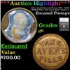 Image 1 : ***Auction Highlight*** 1862 J. Gault’s Encased Postage EP-3 - TAKE AYER’S PILLS, Very Large Ayer’s