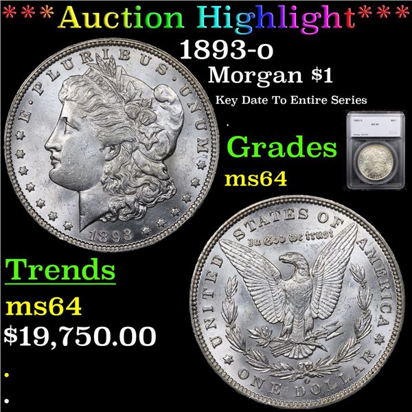 ***Auction Highlight*** 1893-o Morgan Dollar $1 Graded ms64 By SEGS (fc)