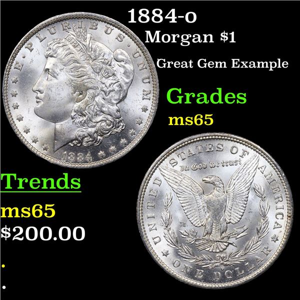 1884-o Morgan Dollar $1 Grades GEM Unc