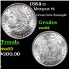 Image 1 : 1884-o Morgan Dollar $1 Grades GEM Unc