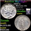 Image 1 : ***Auction Highlight*** 1927-s Mercury Dime 10c Graded Choice+ Unc By USCG (fc)