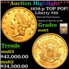 Image 1 : *HIGHLIGHT OF ENTIRE AUCTION* 1858-p TOP POP! Gold Liberty Double Eagle $20 Graded ms63 By SEGS (fc)