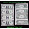 Image 1 : UNCUT MINT SHEET of 4x 1999 $1 Federal Reserve Notes