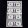 Image 2 : UNCUT MINT SHEET of 4x 1999 $1 Federal Reserve Notes
