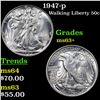 Image 1 : 1947-p Walking Liberty Half Dollar 50c Grades Select+ Unc