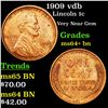 Image 1 : 1909 vdb Lincoln Cent 1c Grades Choice+ Unc BN