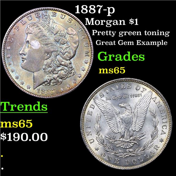 1887-p Morgan Dollar $1 Grades GEM Unc