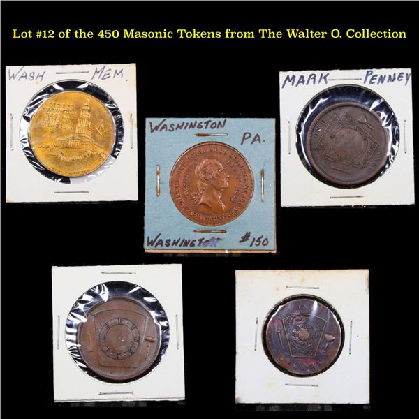Lot #12 of the 450 Masonic Tokens from The Walter O. Collection