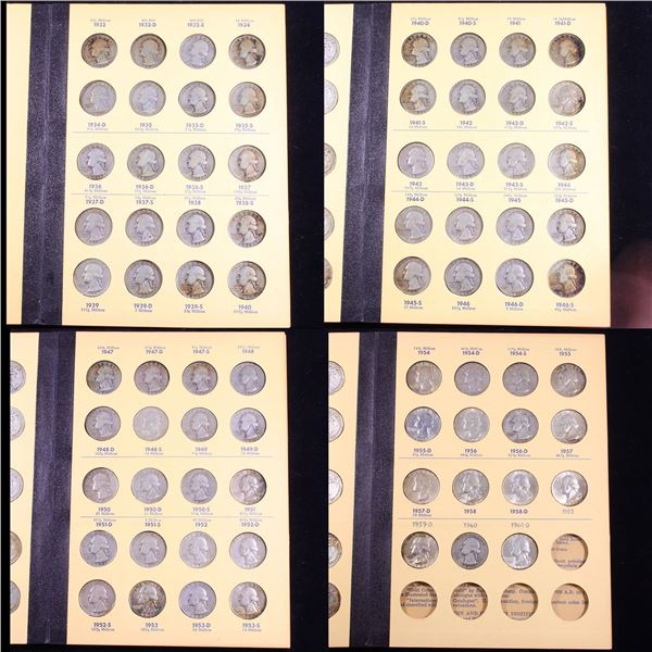 ***Auction Highlight*** Complete Washington Quarter book 1932-1960 76 coins (fc)