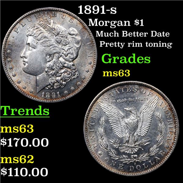 1891-s Morgan Dollar $1 Grades Select Unc