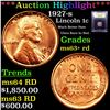 Image 1 : ***Auction Highlight*** 1927-s Lincoln Cent 1c Graded Select+ Unc RD By USCG (fc)