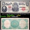 Image 1 : 1907 $5 Large Size Legal Tender Note "WoodChopper" Fr-91 Grades vf, very fine
