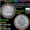 Image 1 : ***Auction Highlight*** 1880-p Seated Liberty Dime 10c Graded ms63 By SEGS (fc)