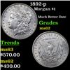 Image 1 : 1892-p Morgan Dollar $1 Grades Select Unc