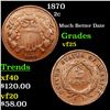 Image 1 : 1870 Two Cent Piece 2c Grades vf+