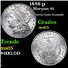 Image 1 : 1889-p Morgan Dollar $1 Grades GEM Unc