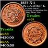Image 1 : 1857 N-1 Braided Hair Large Cent 1c Grades Choice AU/BU Slider