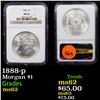 Image 1 : NGC 1888-p Morgan Dollar $1 Graded ms62 By NGC