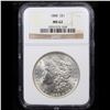 Image 2 : NGC 1888-p Morgan Dollar $1 Graded ms62 By NGC