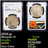 Image 1 : NGC 1921-p Morgan Dollar $1 Graded ms64 By NGC
