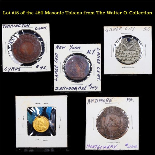 Lot #15 of the 450 Masonic Tokens from The Walter O. Collection