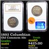 Image 1 : NGC 1892 Columbian Old Commem Half Dollar 50c Graded ms64 By NGC