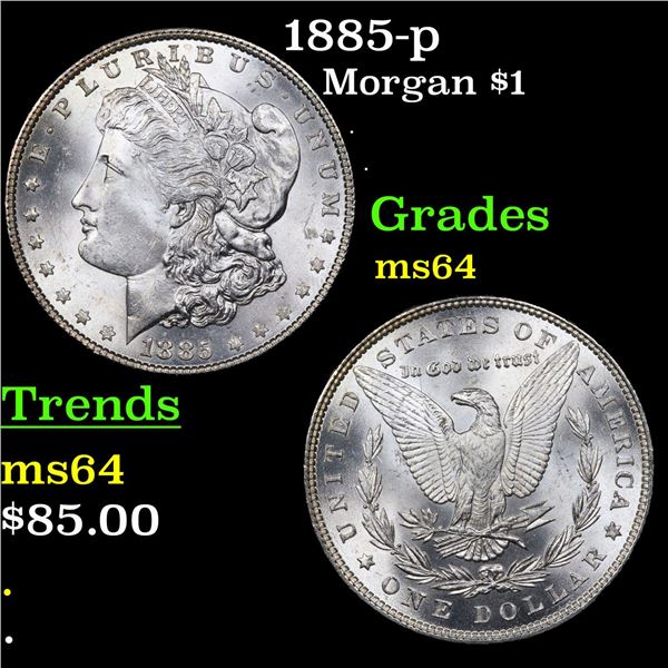 1885-p Morgan Dollar $1 Grades Choice Unc