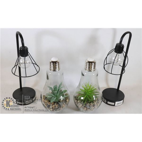 SET OF TABLE LIGHTS ( BATTERY POWERED )