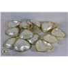 Image 1 : BOX OF MOTHER OF PEARL HEART SHAPED BOWLS
