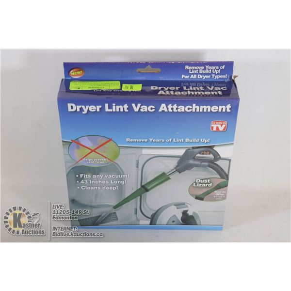 NEW DRYER LINT VAC ATTACHMENT, FITS ANY VACUUM