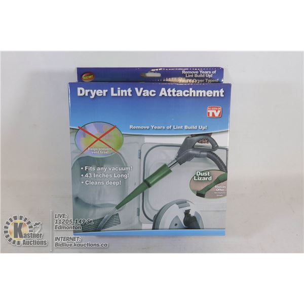 NEW DRYER LINT VAC ATTACHMENT, FITS ANY VACUUM