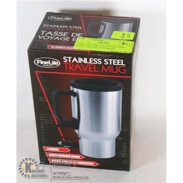 NEW ELECTRIC 14OZ STAINLESS STEEL TRAVEL MUG WITH