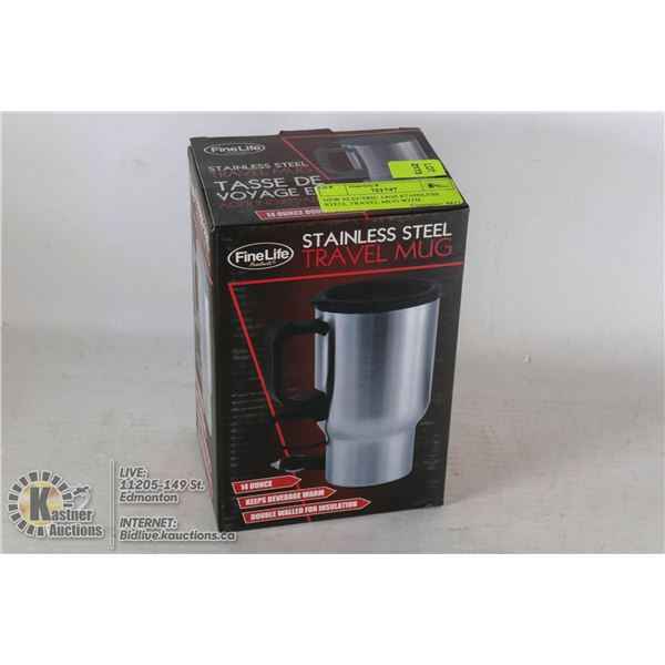 NEW ELECTRIC 14OZ STAINLESS STEEL TRAVEL MUG WITH