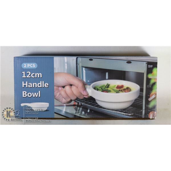 NEW 2PC 12CM HANDLE BOWL SET