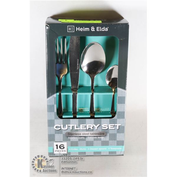 NEW 16PC STAINLESS STEEL CUTLERY SET