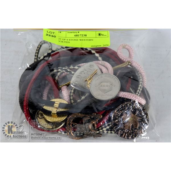 LOT OF 6 STONE WESTERN NECKTIES