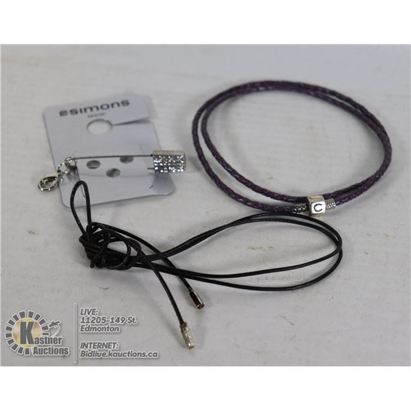 PANDORA & CHAMILIA LEATHER/STERLING .925 BRACELETS