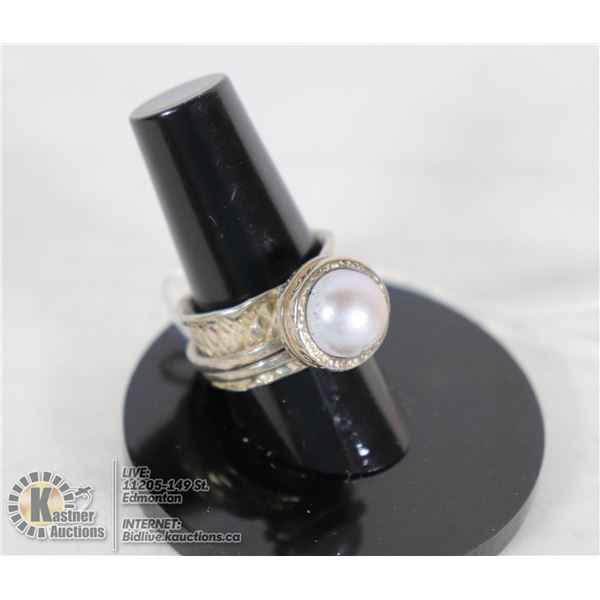 PEARL DOUBLE SPINNER RING (35)