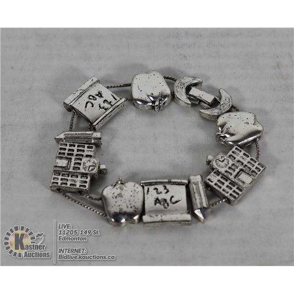 SCHOOL TEACHER BRACELET WITH VARIOUS CHARMS